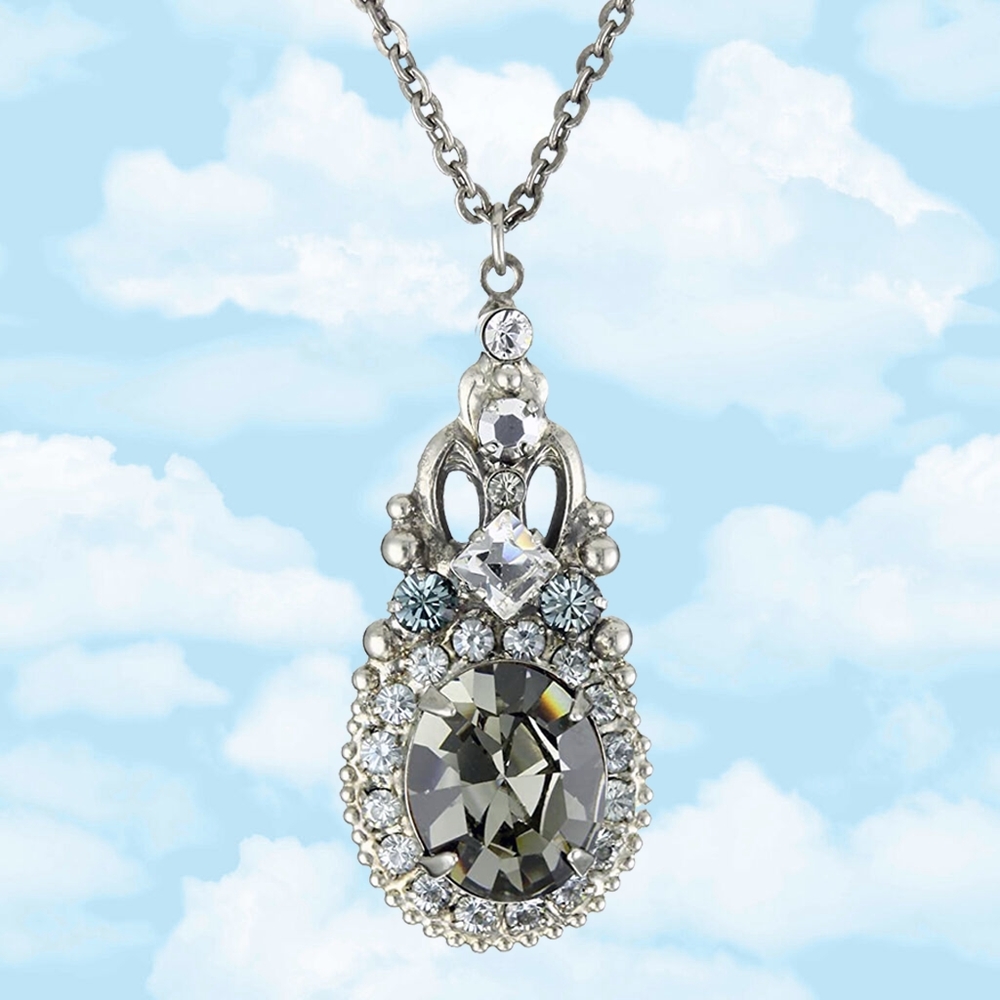 Sorrelli Pewter Crystal Pendant Necklace